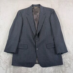 Vintage Brooks Brothers Blazer Sport Coat Grey Glen Check Wool Men 46L USA Made